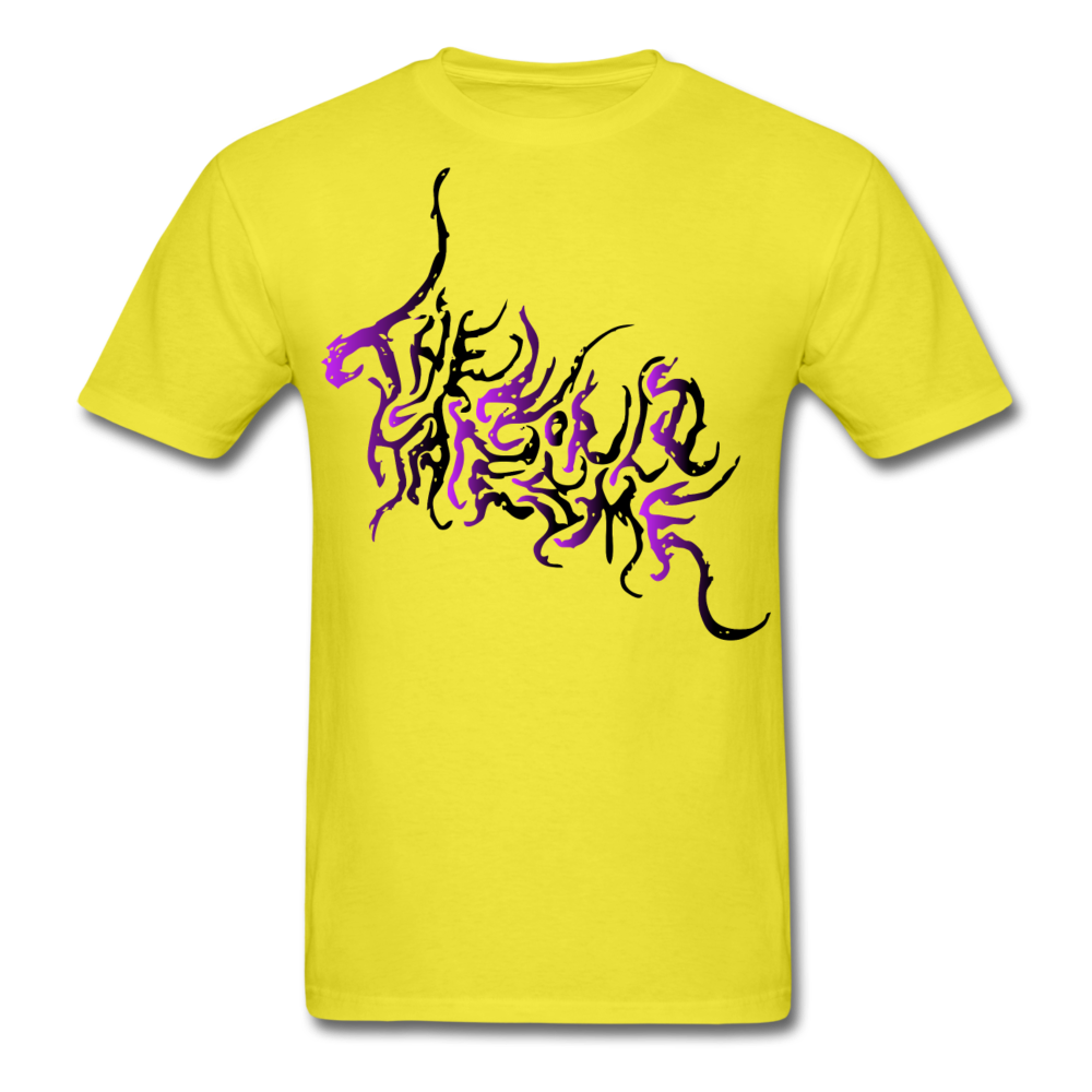 Men's The World Hates Me Purple Black T-Shirt - yellow