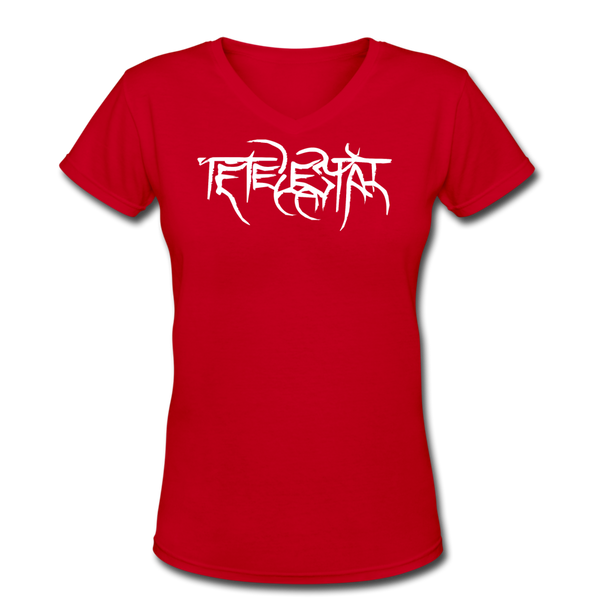 Women's V-Neck Tetelestai - red