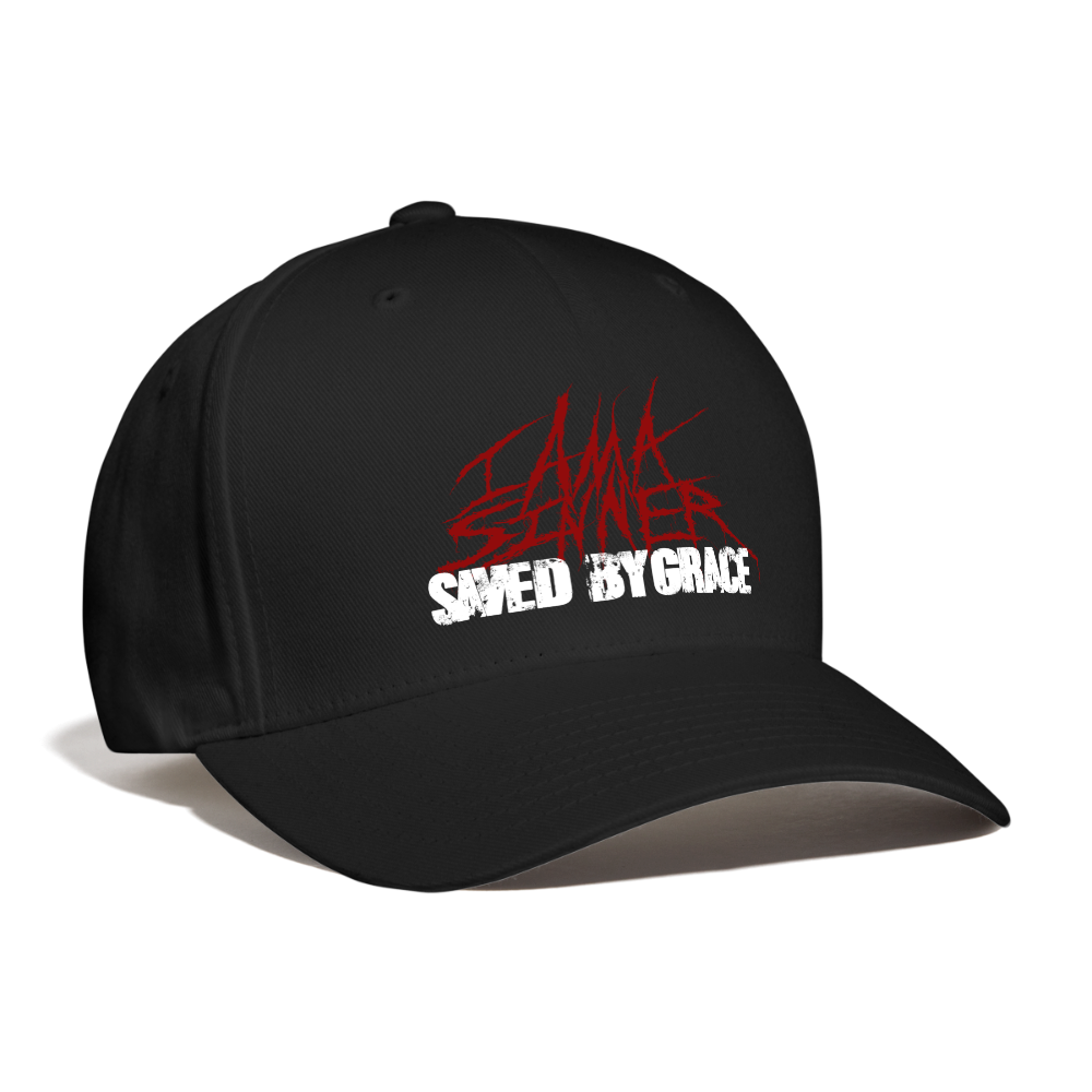 Saved By Grace Baseball Cap - black