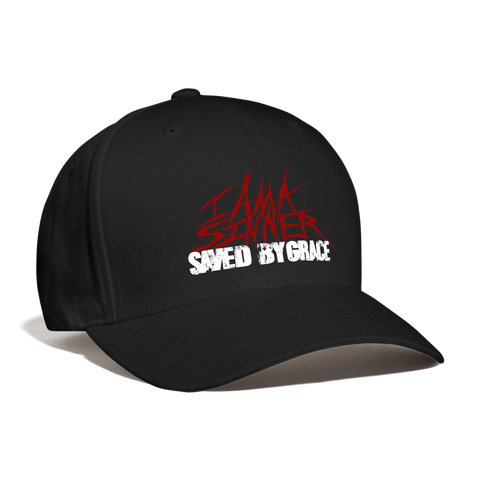 Saved By Grace Baseball Cap - black