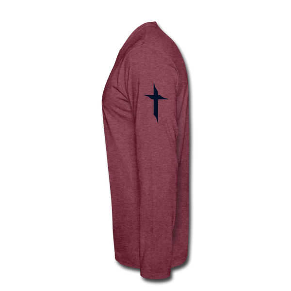 TWHM Premium Long Sleeve T-Shirt Black Letter - heather burgundy