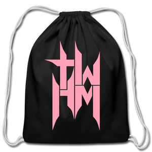 TWHM Cotton Drawstring Bag Pink Letter - black