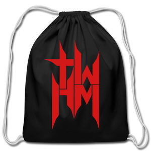 TWHM Cotton Drawstring Bag Red Letter - black