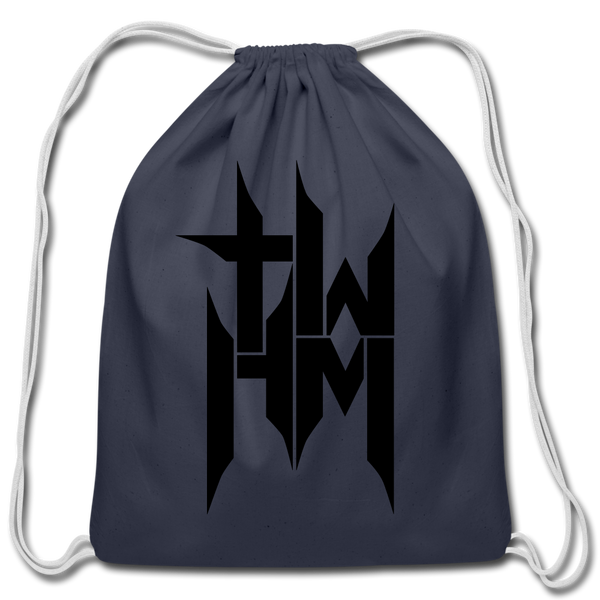 TWHM Cotton Drawstring Bag Black Letter - navy