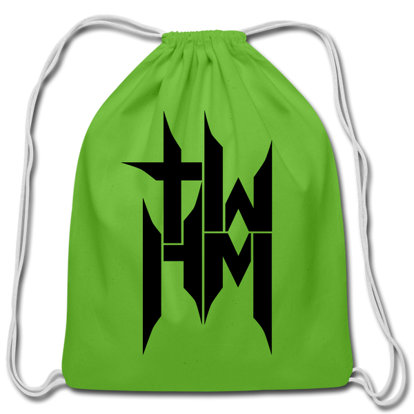 TWHM Cotton Drawstring Bag Black Letter - clover