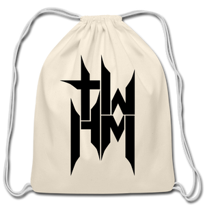 TWHM Cotton Drawstring Bag Black Letter - natural