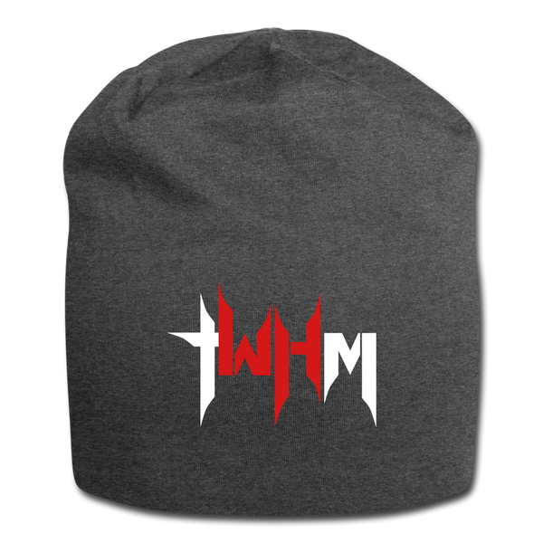 TWHM Jersey Beanie White + Red Letter - charcoal gray