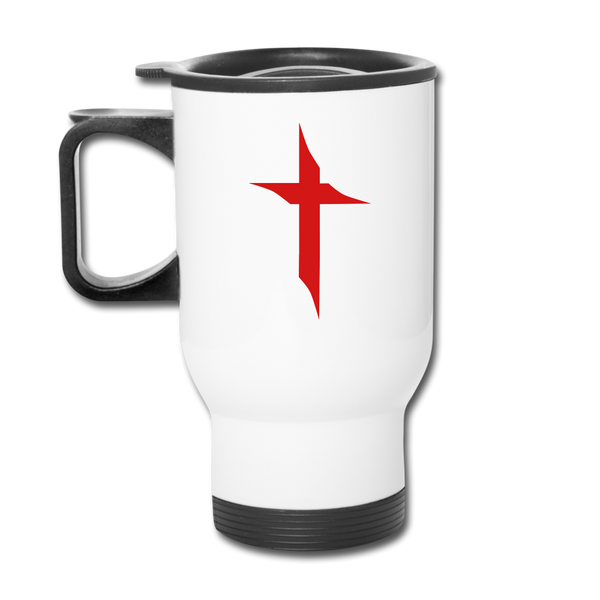 TWHM Travel Mug Black + Red Letter - white