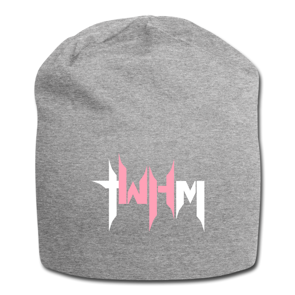 TWHM Jersey Beanie White + Pink Letter - heather gray