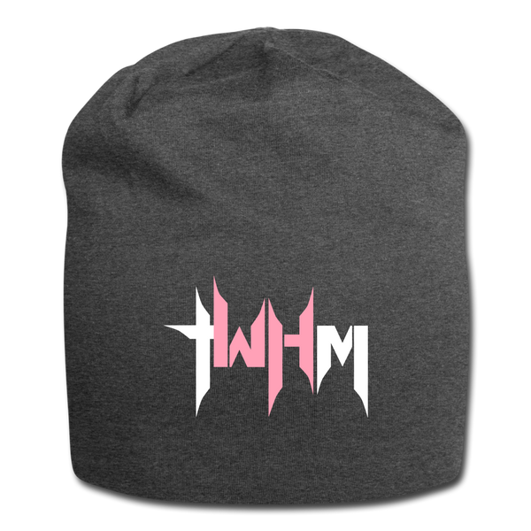 TWHM Jersey Beanie White + Pink Letter - charcoal gray