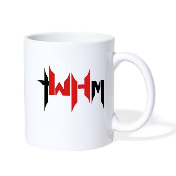 TWHM White Coffee Mug Black + Red Letter - white