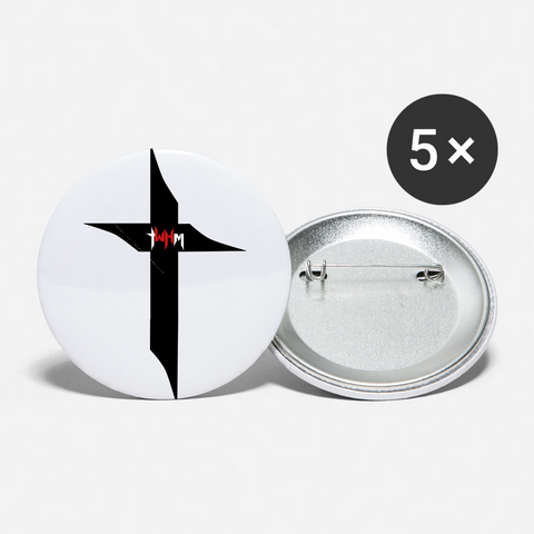TWHM Cross Buttons small 1'' (5-pack) - white