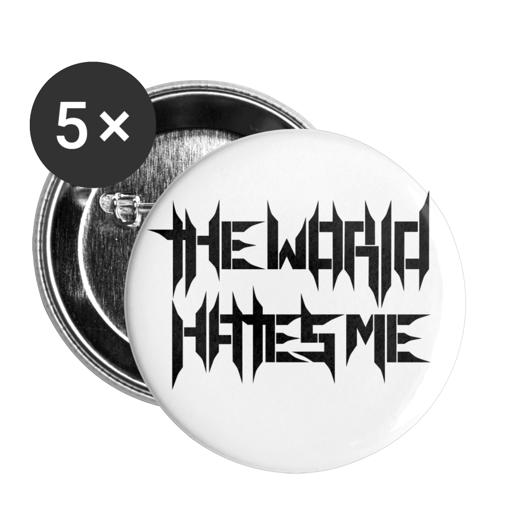 TWHM Full Logo Black Letter Buttons small 1'' (5-pack) - white