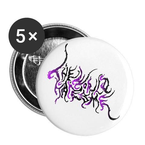 TWHM Graffiti Black + Purple Gradient Buttons small 1'' (5-pack) - white