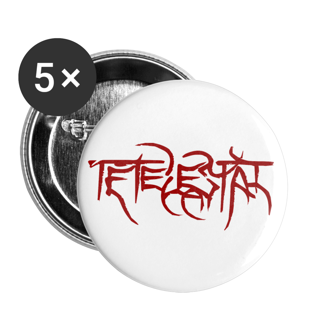 Tetelestai Red Letter Buttons small 1'' (5-pack) - white