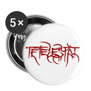 Tetelestai Red Letter Buttons small 1'' (5-pack) - white