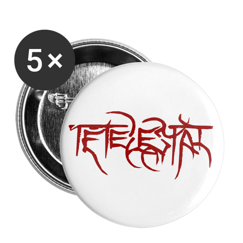 Tetelestai Red Letter Buttons small 1'' (5-pack) - white