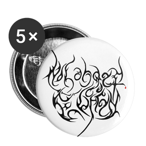 No Longer Buried Black Letter Buttons small 1'' (5-pack) - white