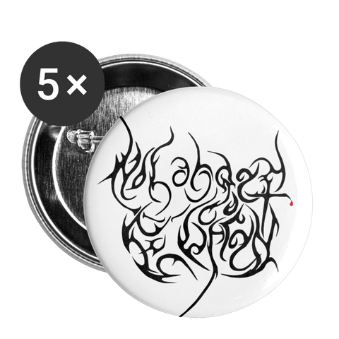 No Longer Buried Black Letter Buttons small 1'' (5-pack) - white