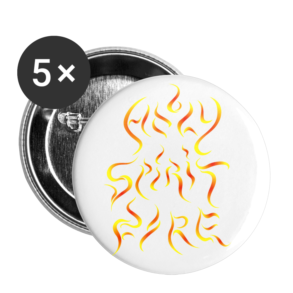 Holy Spirit Fire Buttons small 1'' (5-pack) - white