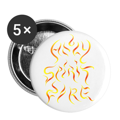 Holy Spirit Fire Buttons small 1'' (5-pack) - white