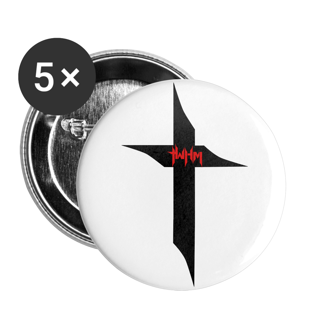 TWHM Cross Buttons large 2.2'' (5-pack) - white