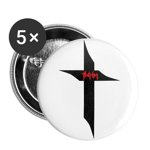 TWHM Cross Buttons large 2.2'' (5-pack) - white