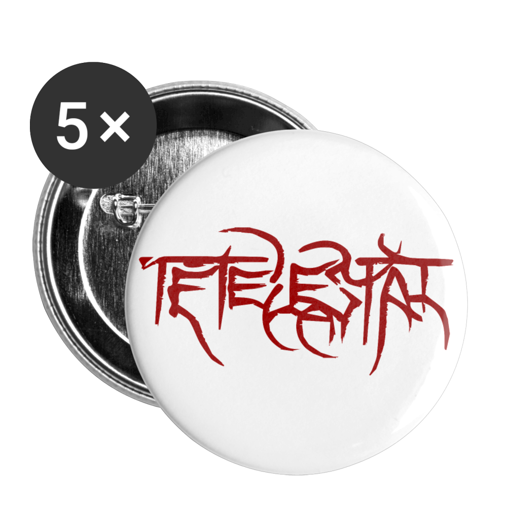 Tetelestai Red Letter Buttons large 2.2'' (5-pack) - white