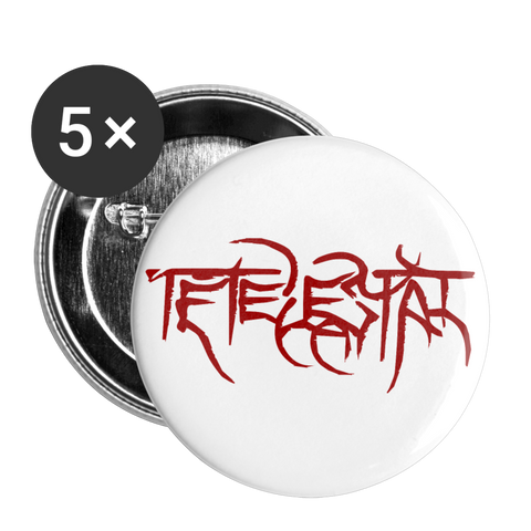 Tetelestai Red Letter Buttons large 2.2'' (5-pack) - white