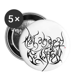 No Longer Buried Black Letter Buttons large 2.2'' (5-pack) - white