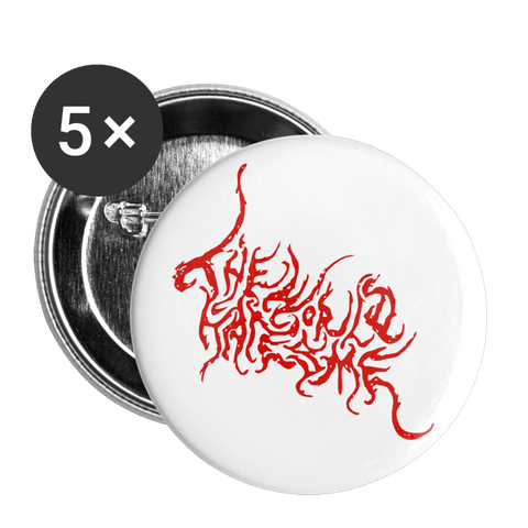 TWHM Graffiti Red Letter Buttons large 2.2'' (5-pack) - white