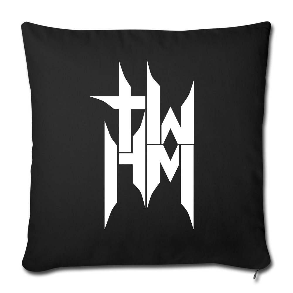 TWHM Square Logo Throw Pillow Cover 18” x 18” - black