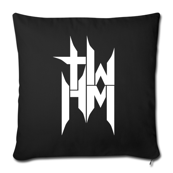 TWHM Square Logo Throw Pillow Cover 18” x 18” - black