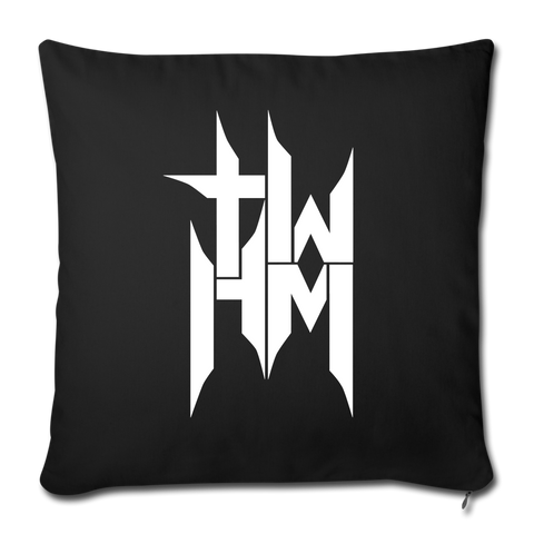 TWHM Square Logo Throw Pillow Cover 18” x 18” - black