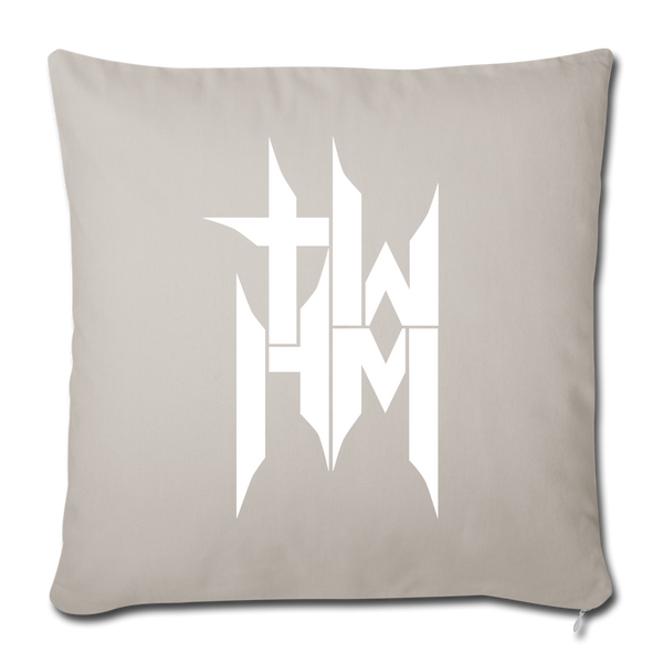 TWHM Square Logo Throw Pillow Cover 18” x 18” - light grey