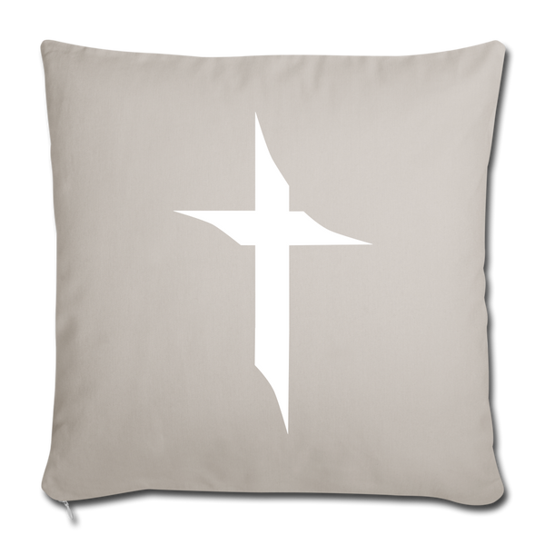 TWHM Square Logo Throw Pillow Cover 18” x 18” - light grey