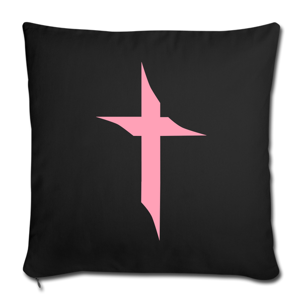 TWHM Square Logo Pink Letter Throw Pillow Cover 18” x 18” - black