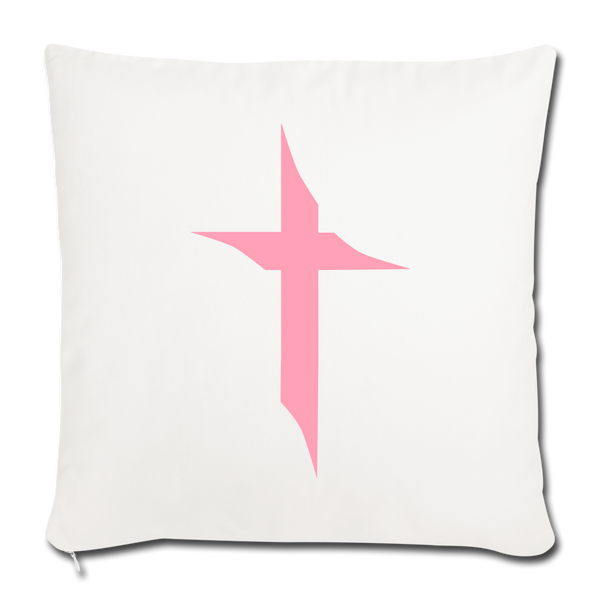 TWHM Square Logo Pink Letter Throw Pillow Cover 18” x 18” - natural white