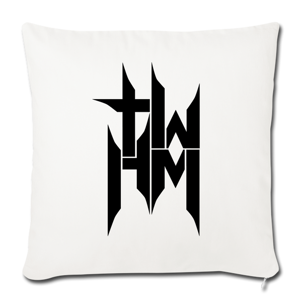 TWHM Square Logo Black Letter Throw Pillow Cover 18” x 18” - natural white