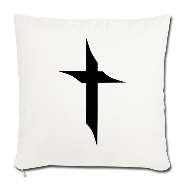 TWHM Square Logo Black Letter Throw Pillow Cover 18” x 18” - natural white