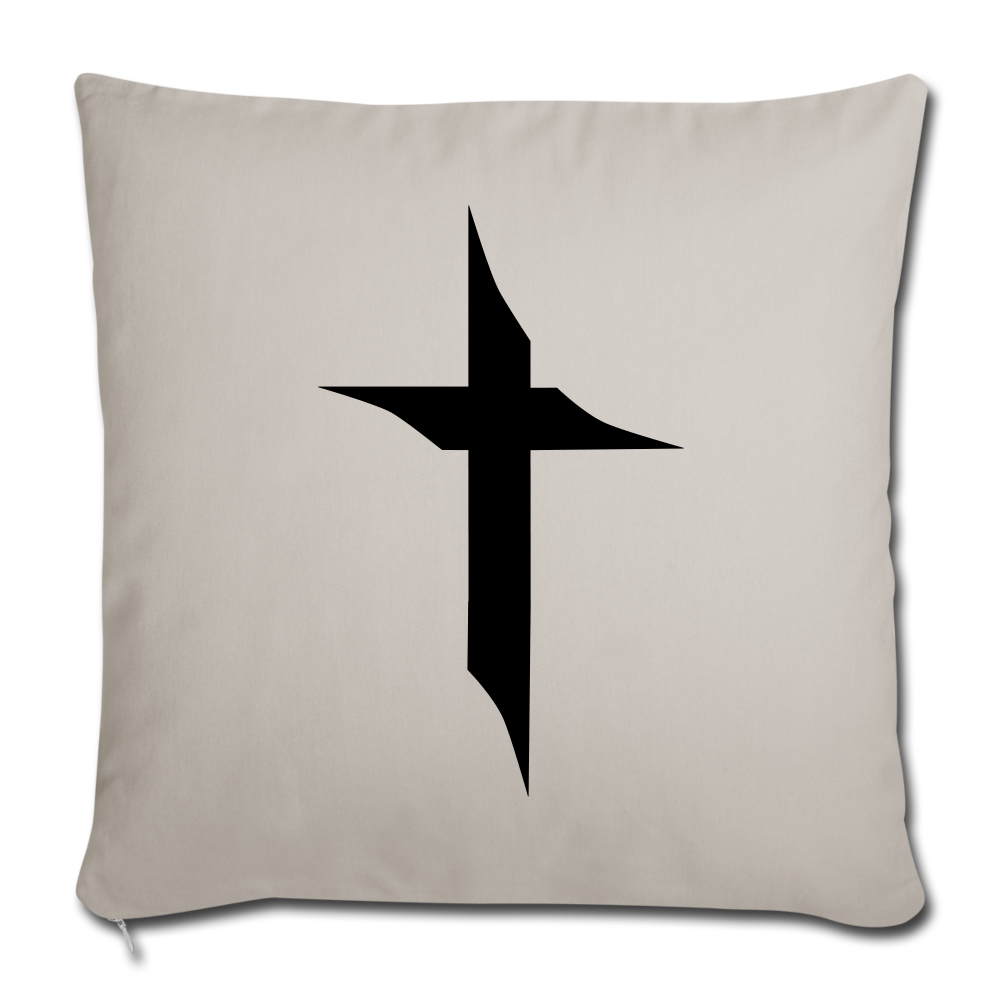 TWHM Square Logo Black Letter Throw Pillow Cover 18” x 18” - light grey