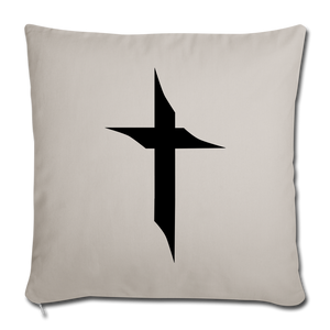 TWHM Square Logo Black Letter Throw Pillow Cover 18” x 18” - light grey