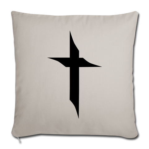 TWHM Square Logo Black Letter Throw Pillow Cover 18” x 18” - light grey