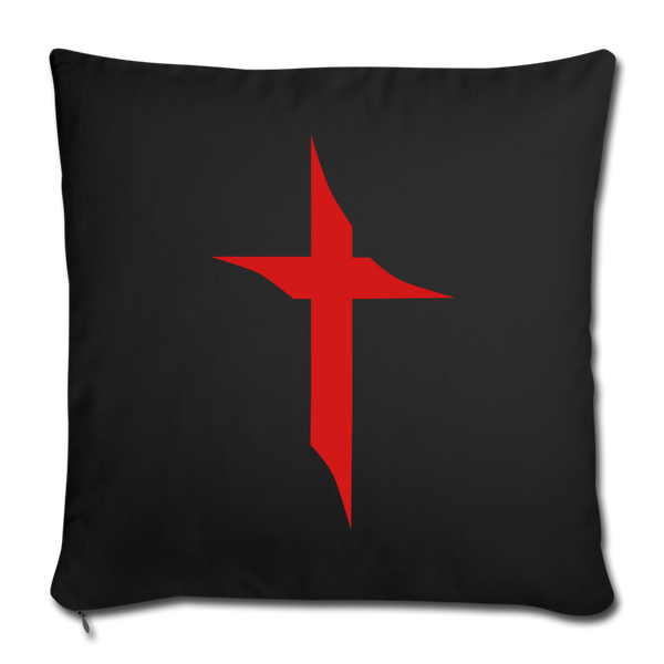 TWHM Square Logo Red Letter Throw Pillow Cover 18” x 18” - black