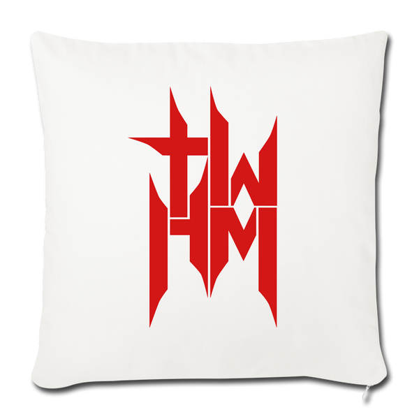 TWHM Square Logo Red Letter Throw Pillow Cover 18” x 18” - natural white