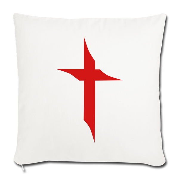 TWHM Square Logo Red Letter Throw Pillow Cover 18” x 18” - natural white