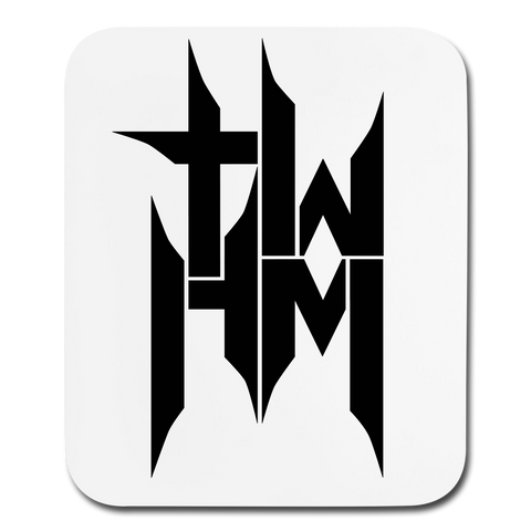 TWHM Square Logo Black Letter Mouse Pad Vertical - white