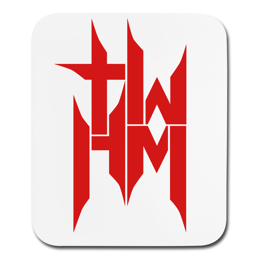 TWHM Square Logo Red Letter Mouse pad Vertical - white