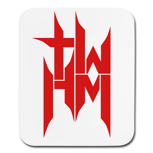 TWHM Square Logo Red Letter Mouse pad Vertical - white