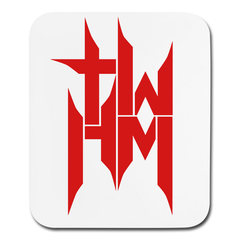 TWHM Square Logo Red Letter Mouse pad Vertical - white